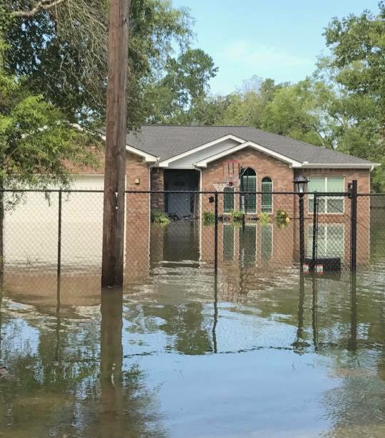 Beaumont, Texas flooded home