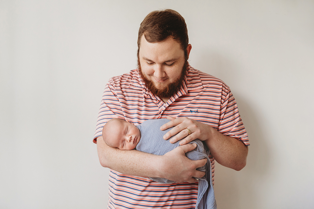 newborn baby with dad