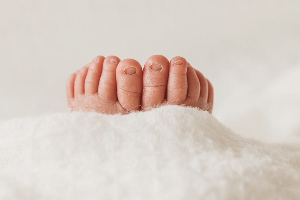 closeup baby toes