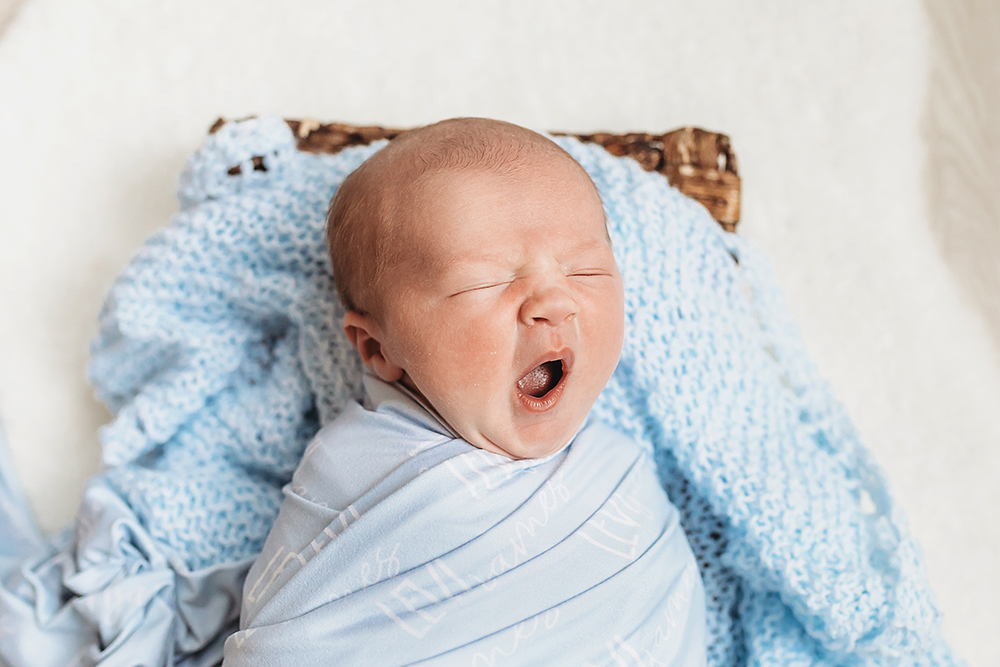 newborn baby yawn