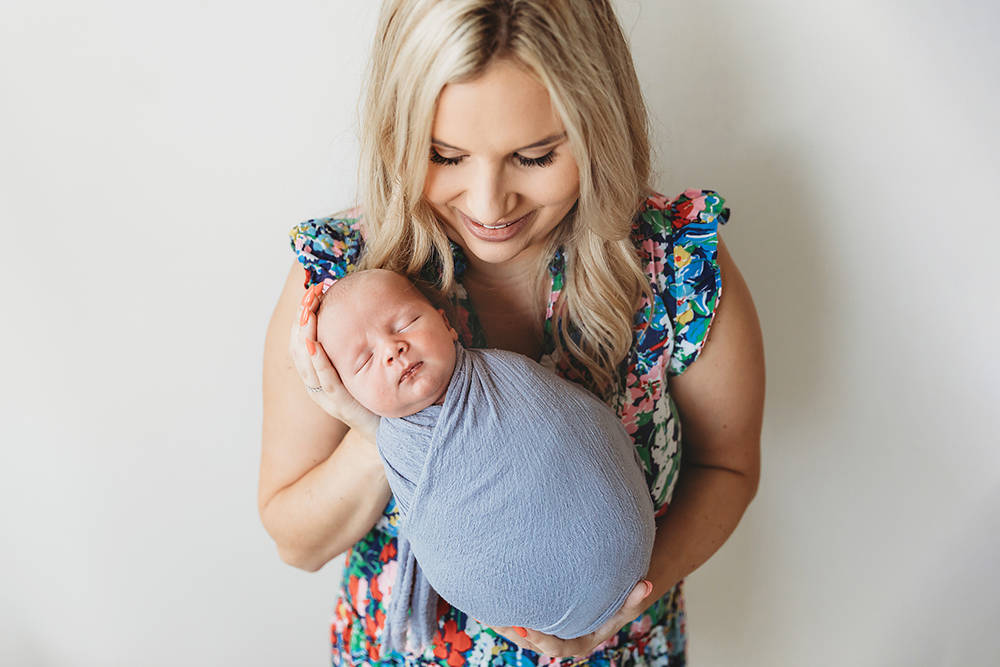 newborn baby boy with mom