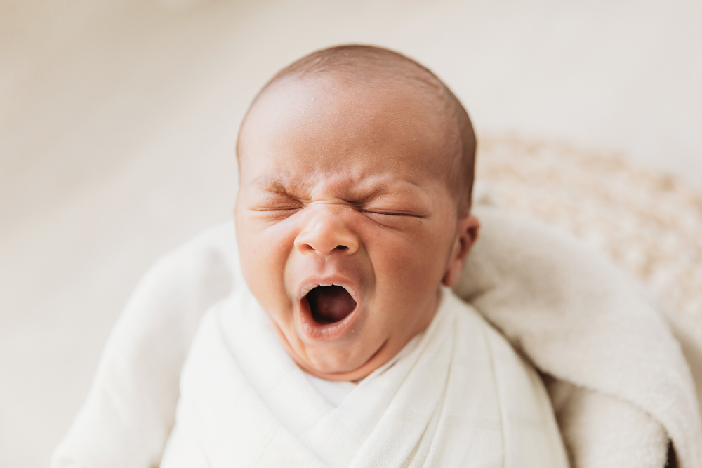 newborn baby yawn