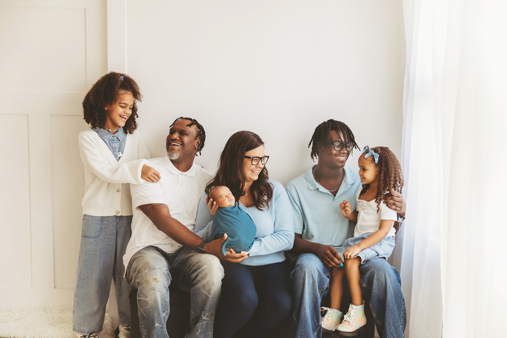 newborn biracial family photography