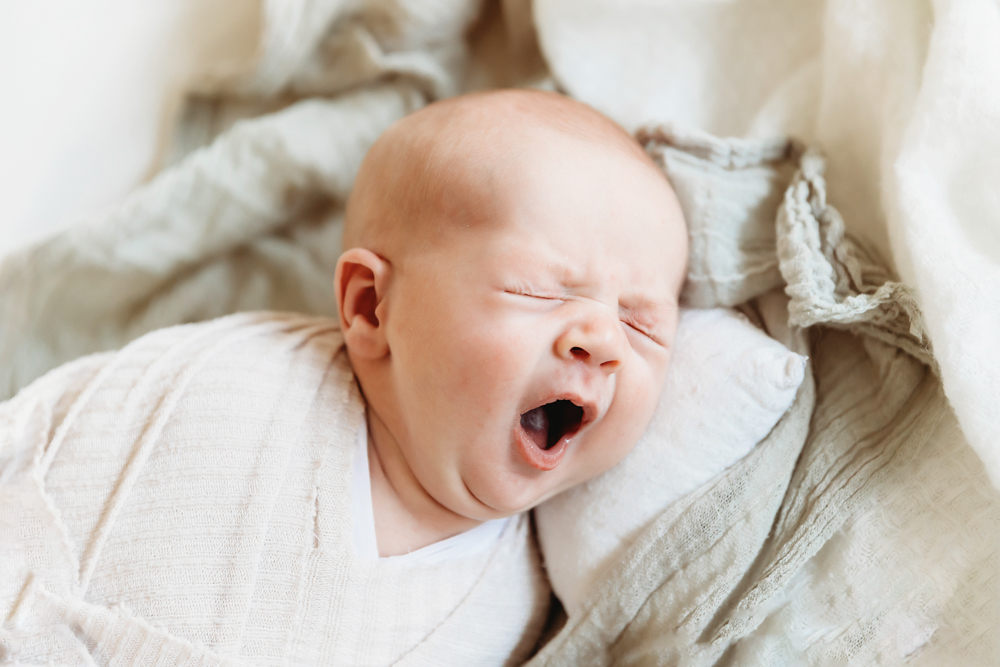 newborn baby yawn