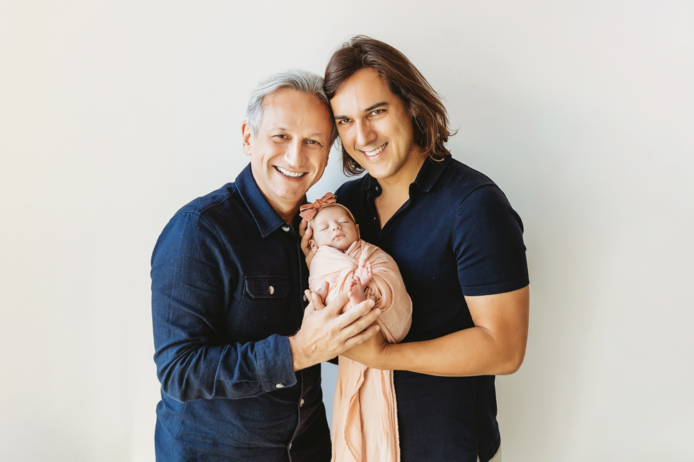 same sex parents with newborn baby