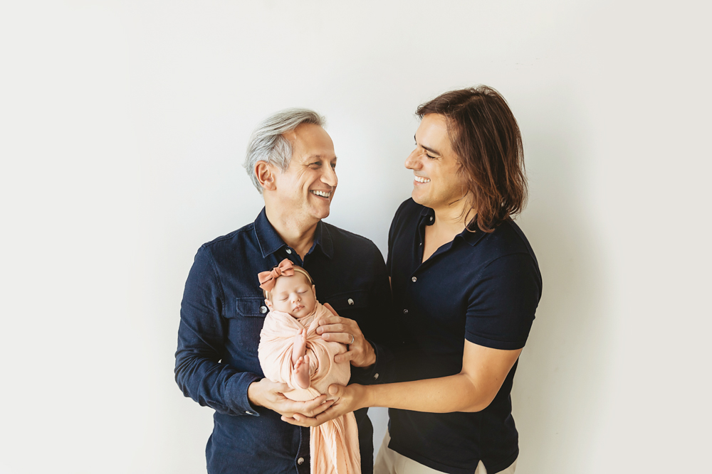 same sex parents with newborn baby