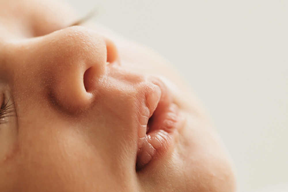 newborn close up lips