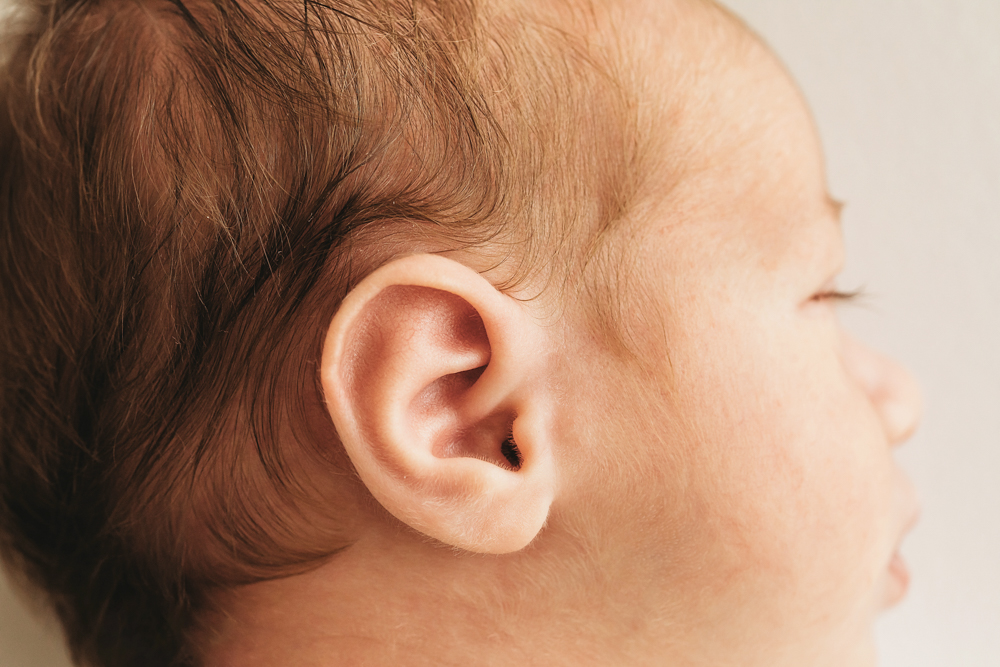 newborn close up ear