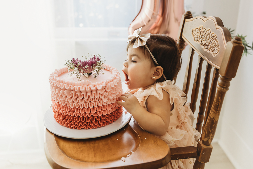 first birthday cake smash photo session