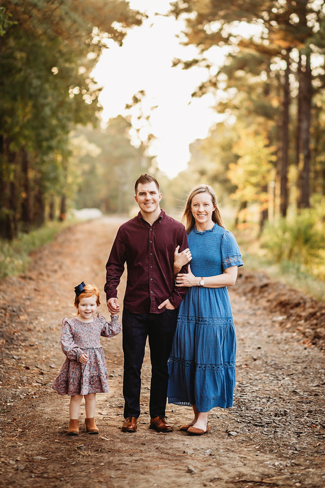 family session dirt road sunset