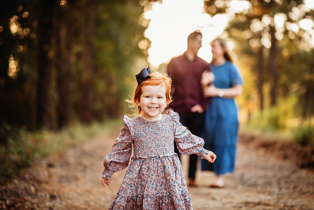 red head little girl family session