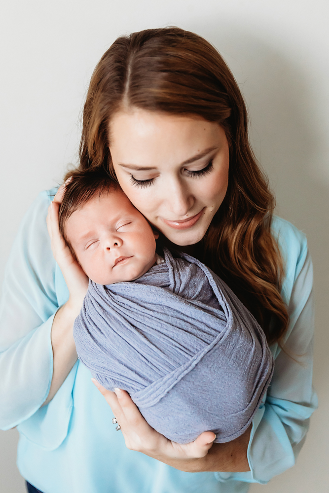 newborn baby boy with mom