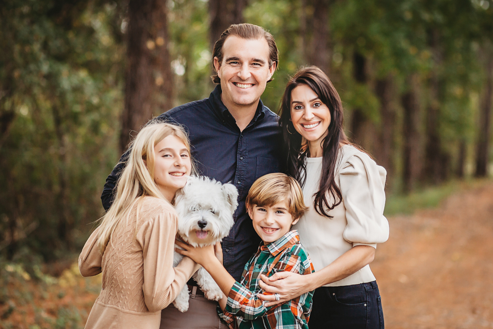 family photography with new puppy