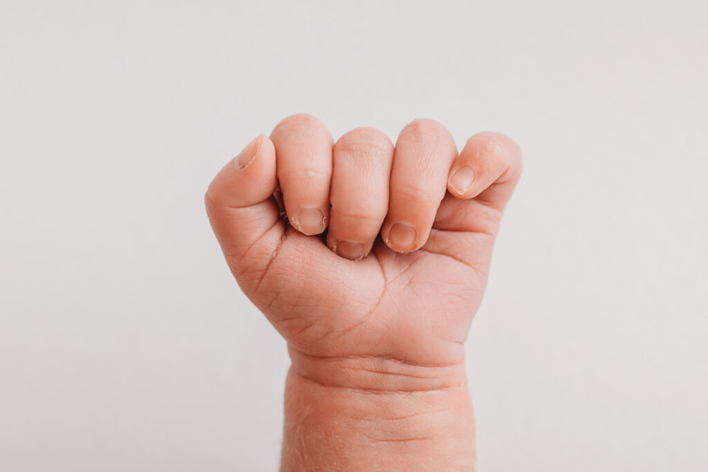 newborn baby hand details