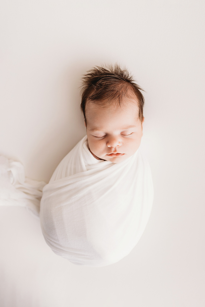 simple white newborn photo