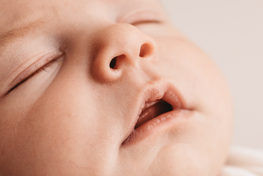 newborn baby up close lips