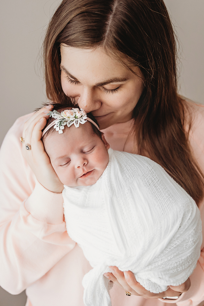 new mom with newborn baby