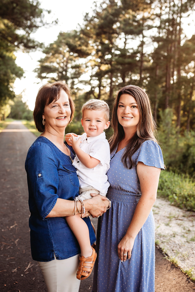 three gen portrait with natural light, smiles, and love at Reflection Images by Tracy Rowell in Florence SC