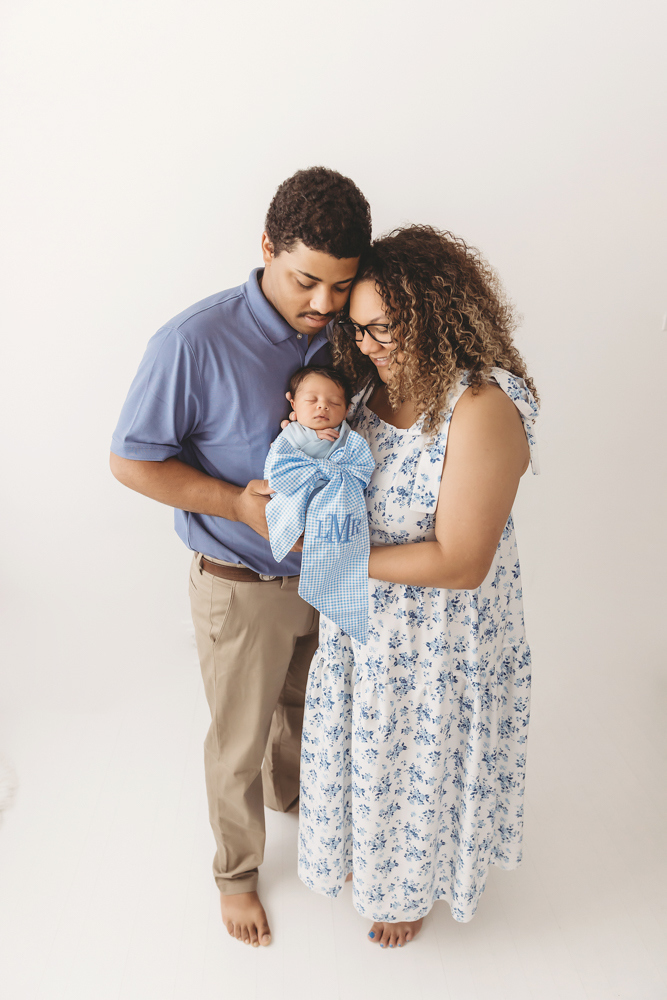 parents admiring baby blue wrap florence sc