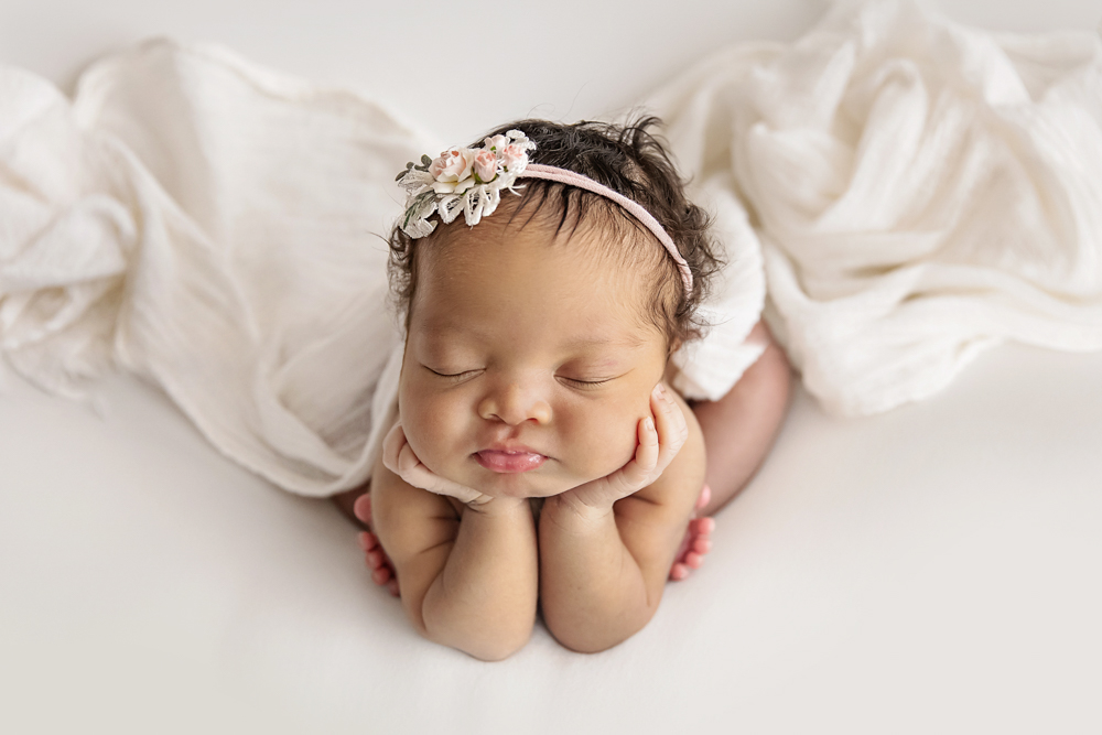 african american newborn baby froggy pose picture