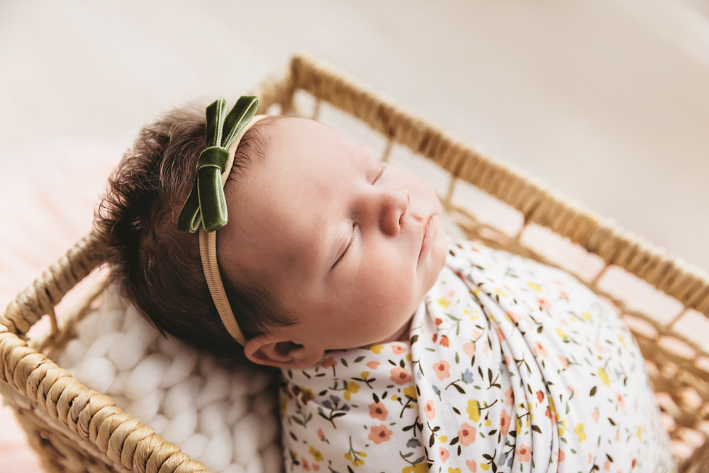 Baby Logan basket pose at Reflection Images by Tracy Rowell in Florence SC