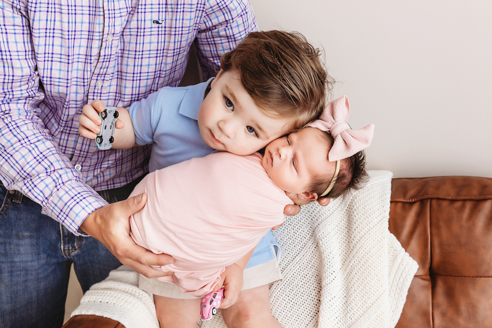 Baby Logan big brother cuddle at Reflection Images by Tracy Rowell in Florence SC