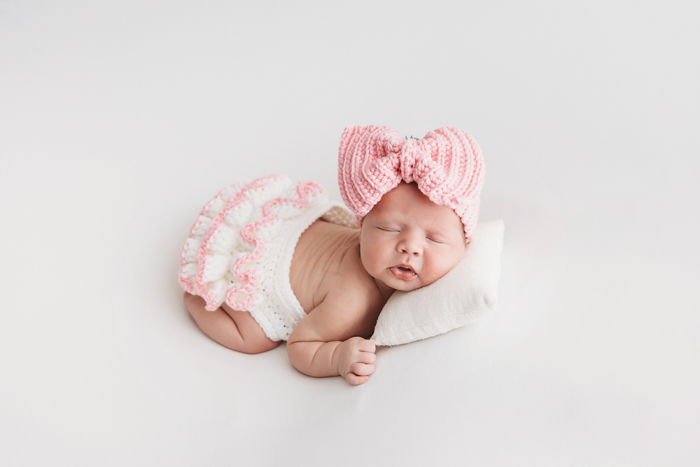 Baby Logan pink bow at Reflection Images by Tracy Rowell in Florence SC