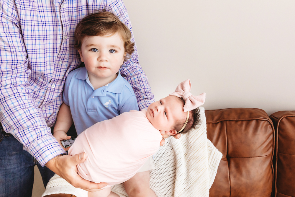 Baby Logan sibling love at Reflection Images by Tracy Rowell in Florence SC