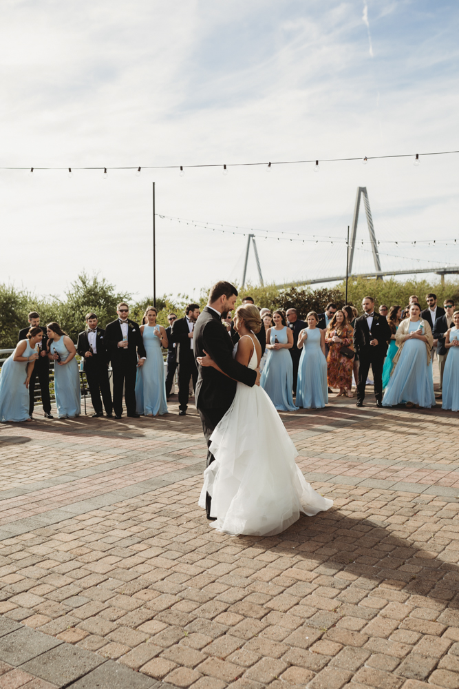 Charleston SC Wedding moment during first dance, captured by reflection images by tracy rowell.