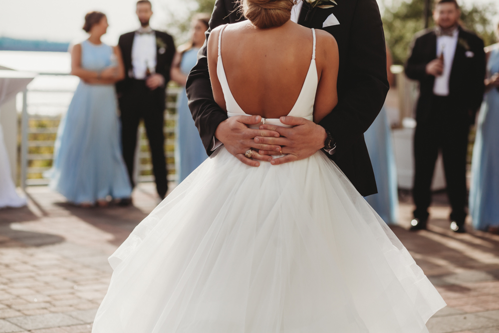 Charleston SC Wedding moment during first dance, captured by reflection images by tracy rowell.