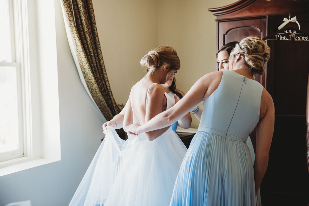 Wedding moment bridal party at The Citadel, captured by charleston sc. reflection images by tracy rowell