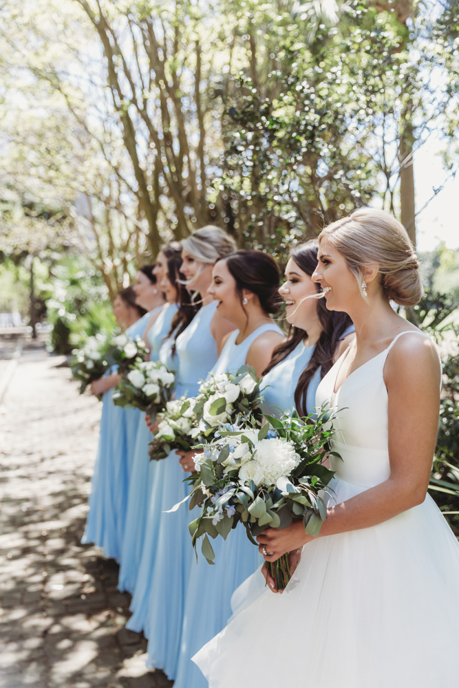Wedding moment bridal party at The Citadel, captured by charleston sc. reflection images by tracy rowell