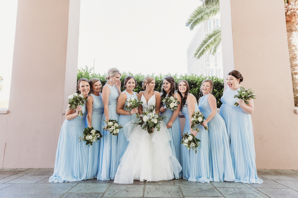 Wedding moment bridal party at The Citadel, captured by charleston sc. reflection images by tracy rowell