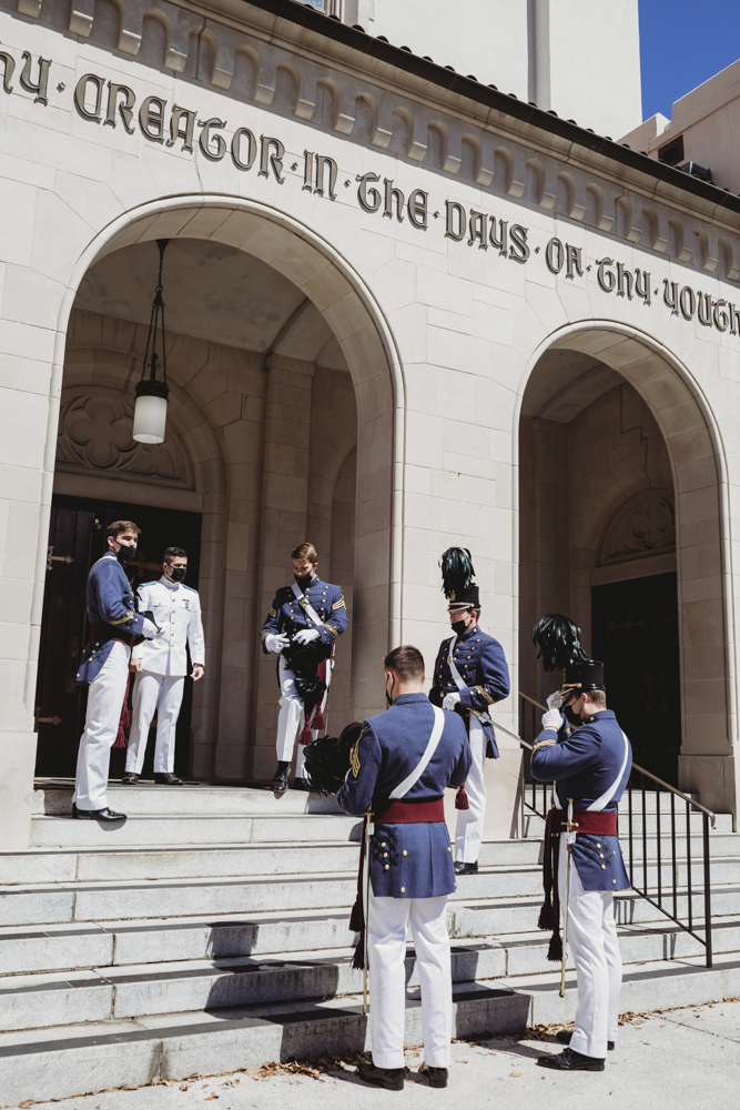 Wedding moment during ceremony at The Citadel, captured by reflection images by tracy rowell.